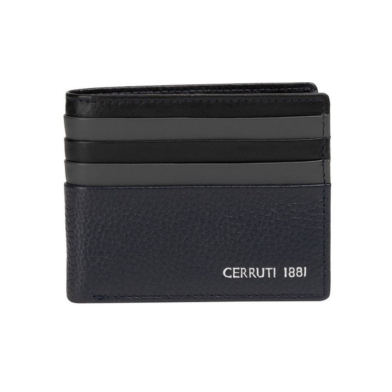 CERRUTI 1881 限量2折 頂級小牛皮8卡皮夾 全新專櫃展示品 - 皮夾/長短夾/錢包 - 真皮 黑色