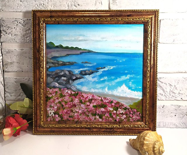 風景画 海の油絵 海岸の壁アート 山水画 海油画 アニメーション制作 