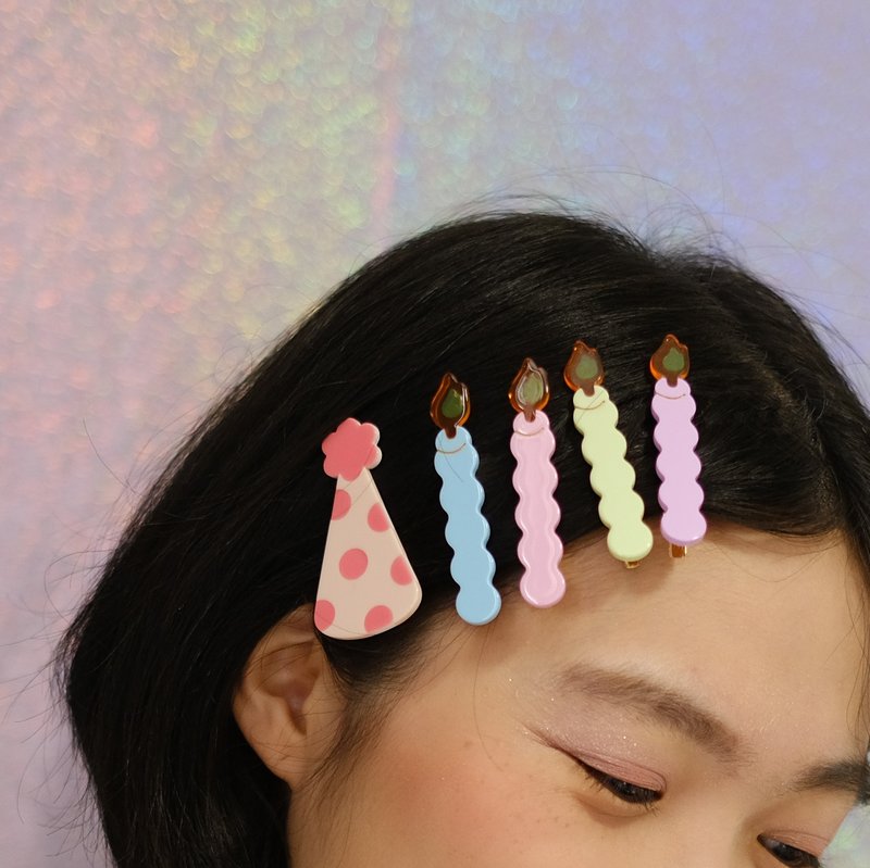 Party Candle Hair Clips - Hair Accessories - Other Materials 