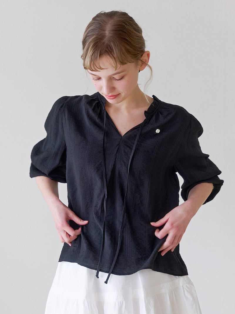 Millie blouse_ Black - 女襯衫 - 其他材質 黑色