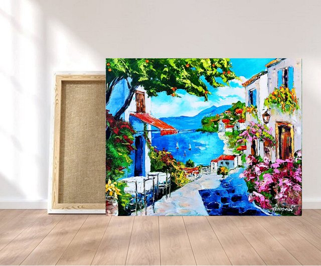 ソレント絵画 イタリア オリジナルアート インパスト油絵 16x20