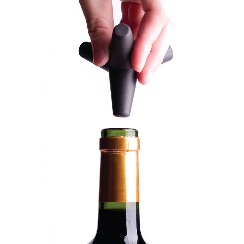 Tetrapod Wine Stopper - เครื่องครัว - ซิลิคอน สีดำ
