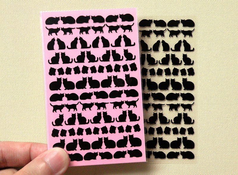 Cat Stickers - สติกเกอร์ - วัสดุกันนำ้ สีดำ