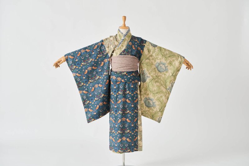 William Morris Kids Yukata (William Morris) kids YUKATA KIMONO Blue - ชุดเด็ก - ผ้าฝ้าย/ผ้าลินิน สีน้ำเงิน