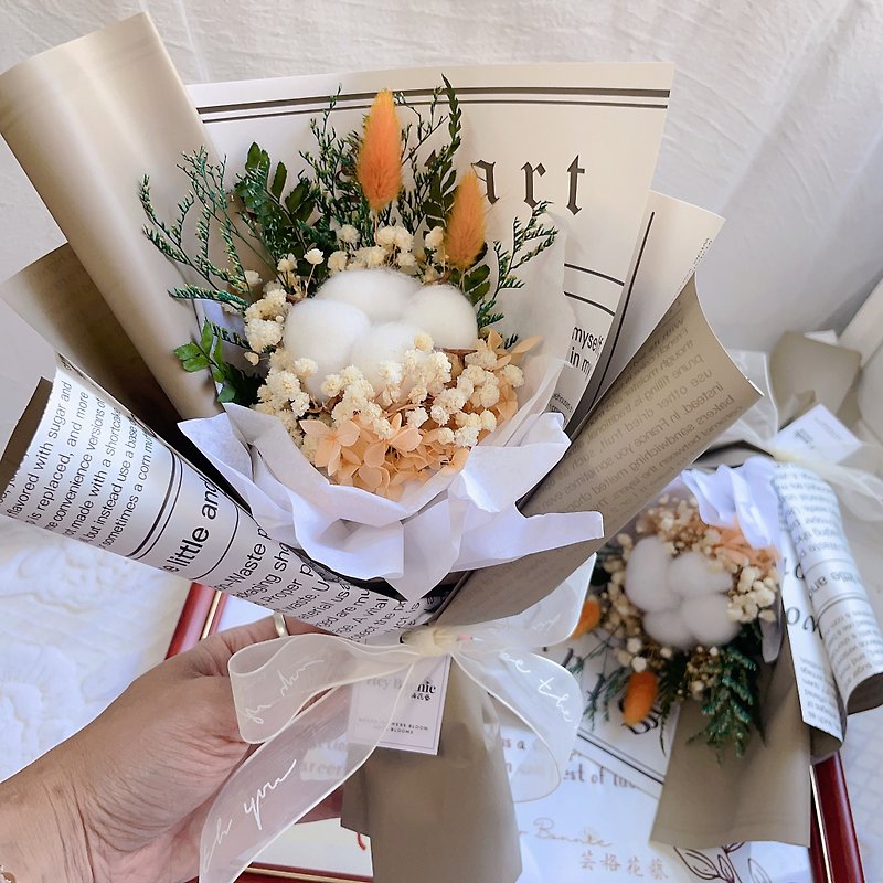 Pure White Love Song Natural Cotton Drying Bouquet Cotton Bouquet Graduation Bouquet Teacher's Day Bouquet Birthday - Dried Flowers & Bouquets - Plants & Flowers White