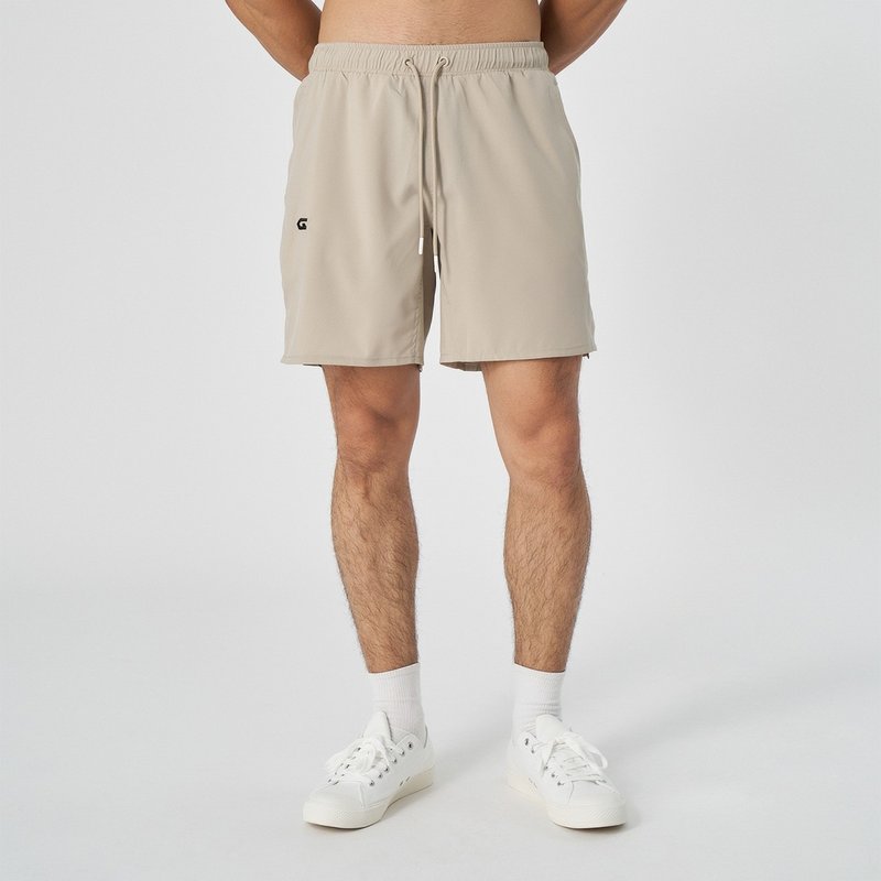 【GLADE.】Wild Anti-Tear Lightweight Shorts (Khaki) - กางเกงวอร์มผู้ชาย - เส้นใยสังเคราะห์ สีกากี