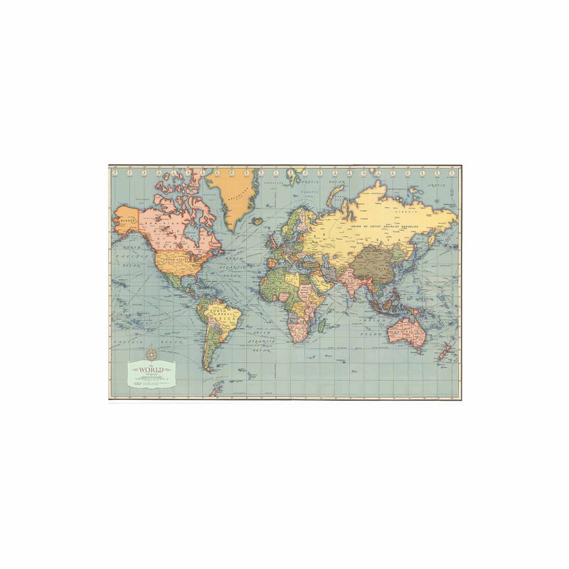 Italy IFI postcard with time zone world map - การ์ด/โปสการ์ด - กระดาษ หลากหลายสี