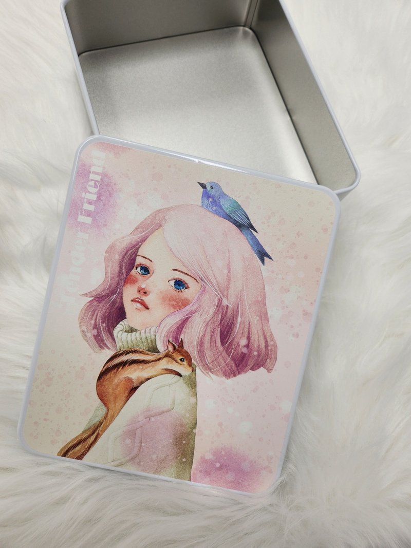 Tender friend white tin case - 鉛筆盒/筆袋 - 其他金屬 