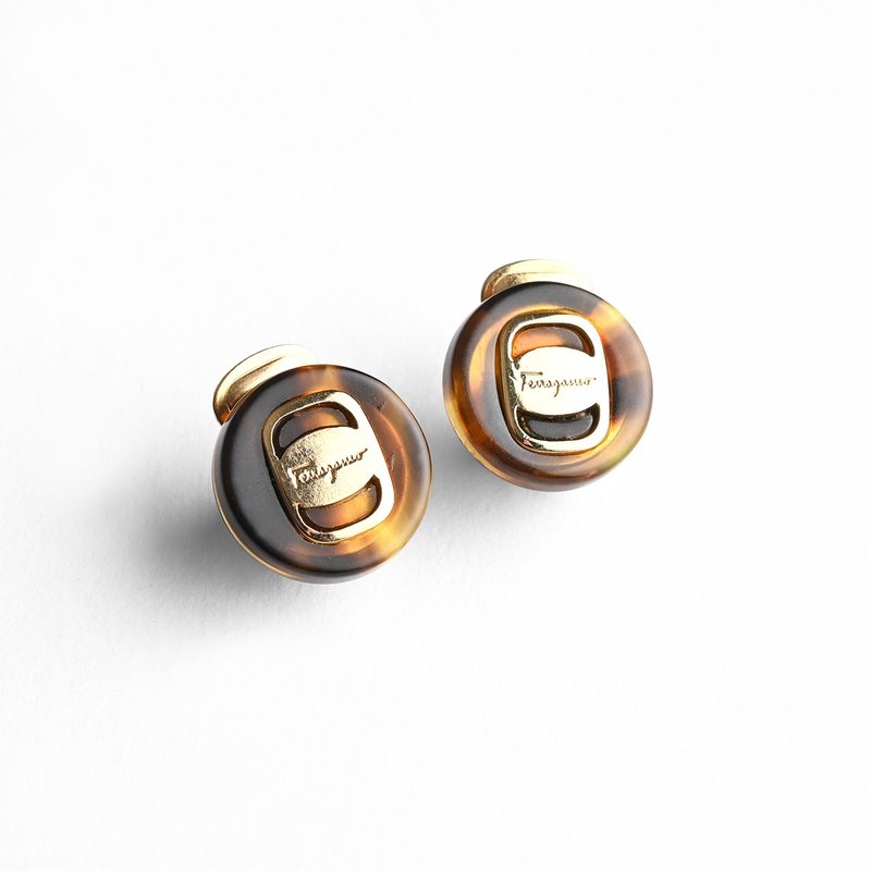 Ferragamo 古董耳環/ 古董飾品、古董精品、二手精品、日本中古 - 其他 - 其他材質 咖啡色