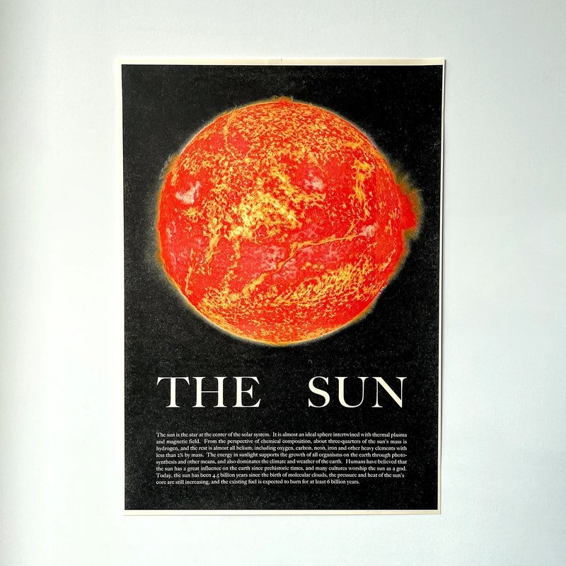 A3星球海報-太陽 THE SUN - 卡片/明信片 - 紙 紅色