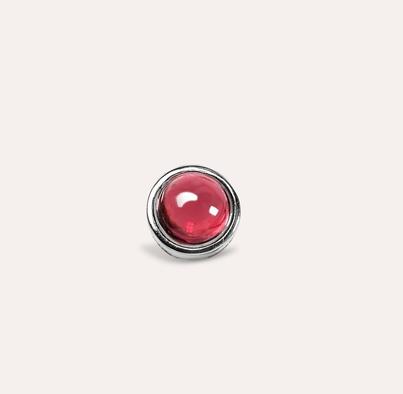 AND Stone Red Round 5mm Pendant Transformation Series Surround P Natural Gemstone - Necklaces - Silver Red