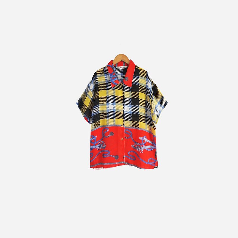 Dislocated vintage / printed totem short-sleeved shirt no.557 vintage - Women's Shirts - Other Materials Red