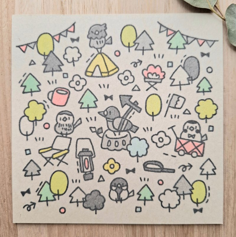 ましかくポストカード Camp - 卡片/明信片 - 紙 