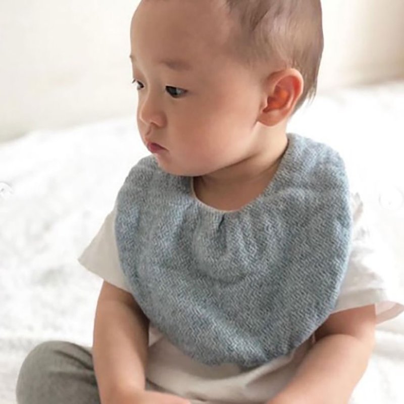 【kontex】Made in Japan Cotton & Linen Blend Bib Claire - Minimalist & Elegant (Available in 3 Colors) - Bibs - Cotton & Hemp Multicolor