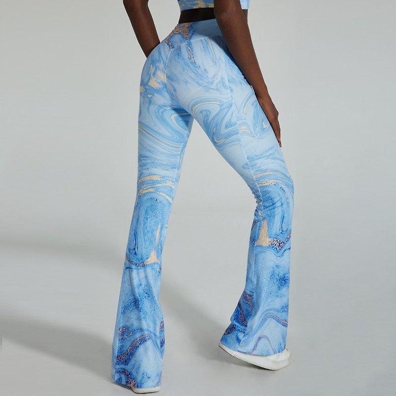 Illusion Flares - Ocean Blue - Women's Sportswear Bottoms - Eco-Friendly Materials Multicolor