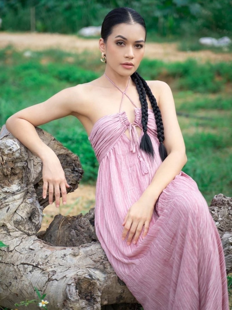 BOHO MAXI DRESS, PINK DRESS, HOLIDAY BEACH DRESS - 洋裝/連身裙 - 棉．麻 粉紅色