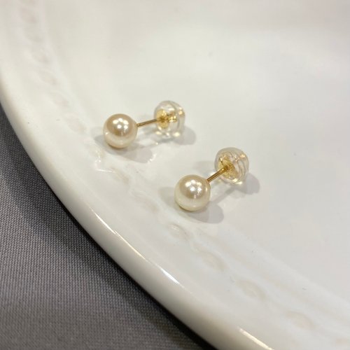 3mm ハンドメイド・手芸 (M0826-6)K18YG貝パールピアス