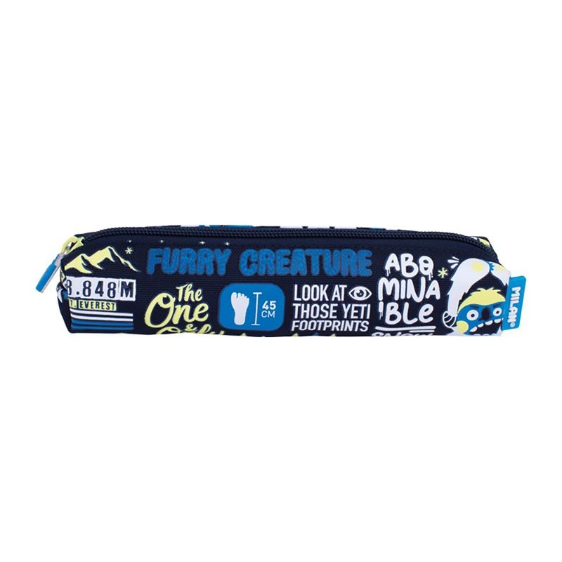 MILAN small pencil case_The adventure of Yeti, the snow monster - Pencil Cases - Polyester Blue