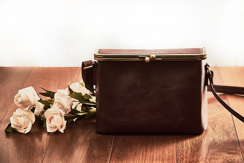 Goody bag-Red/Brown - Messenger Bags & Sling Bags - Genuine Leather Brown