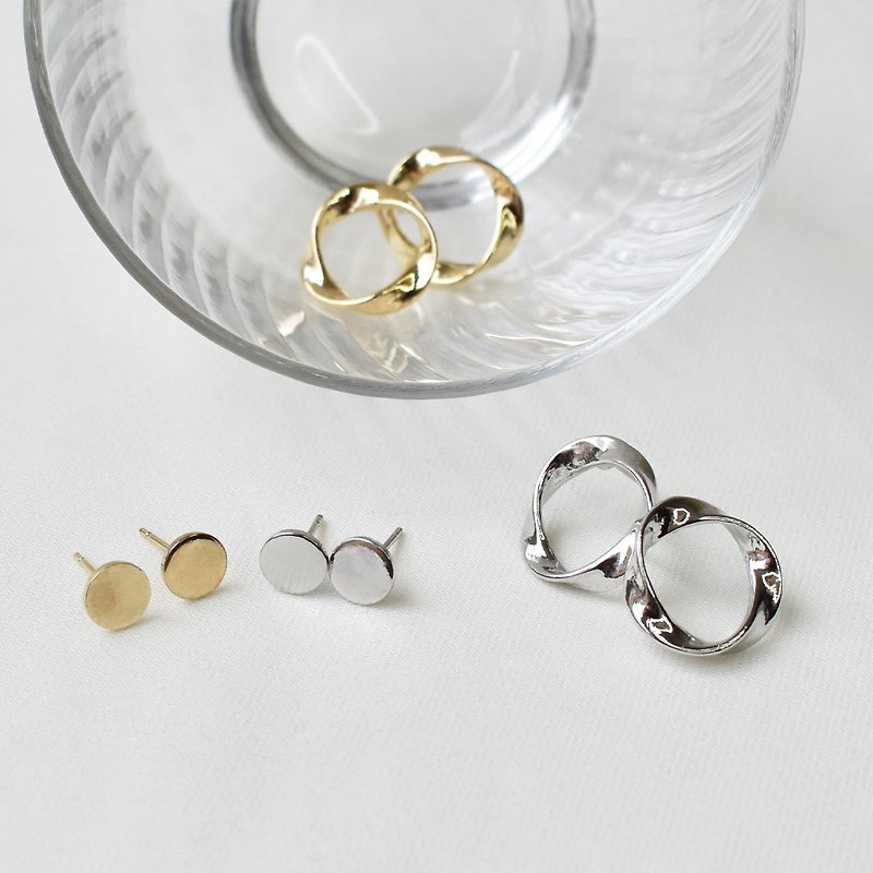 Twisted hoop earrings set - Earrings & Clip-ons - Aluminum Alloy Multicolor