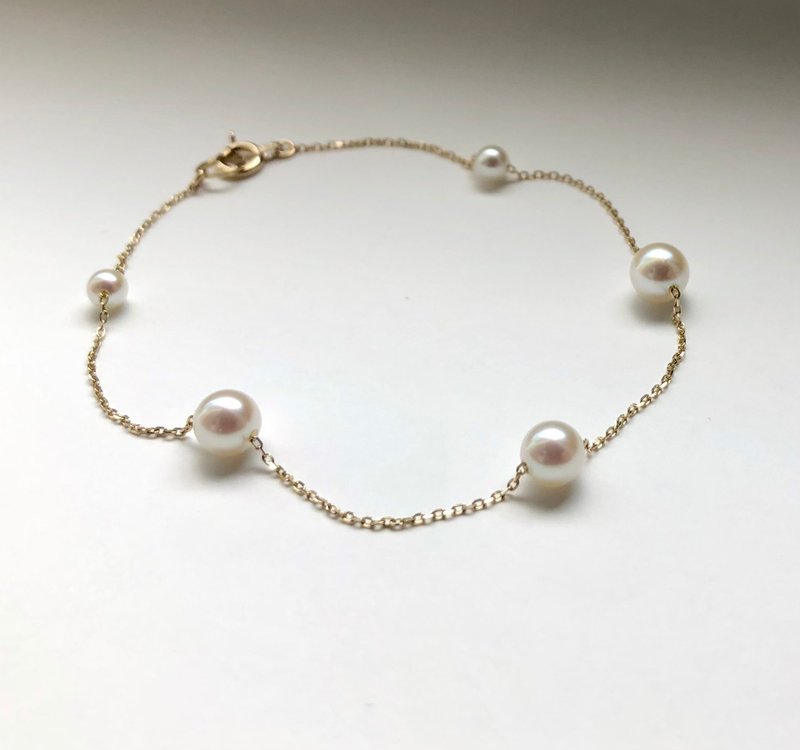 Akoya pearl bracelet  sea pearl - 手鍊/手環 - 珍珠 金色