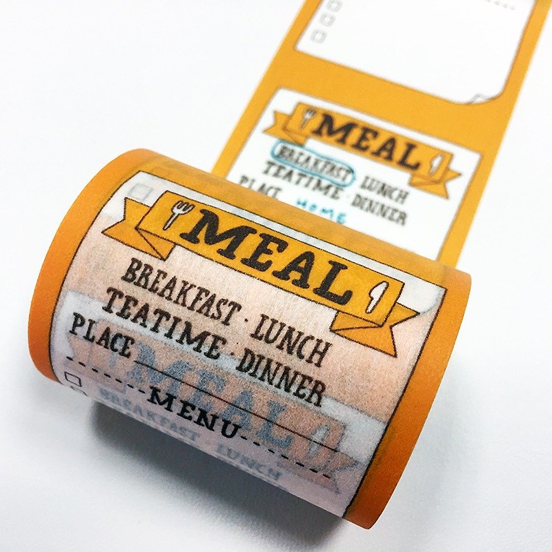 maste Masking Tape for Diary【Meal (MST-FA02-E)】 - มาสกิ้งเทป - กระดาษ สีเหลือง