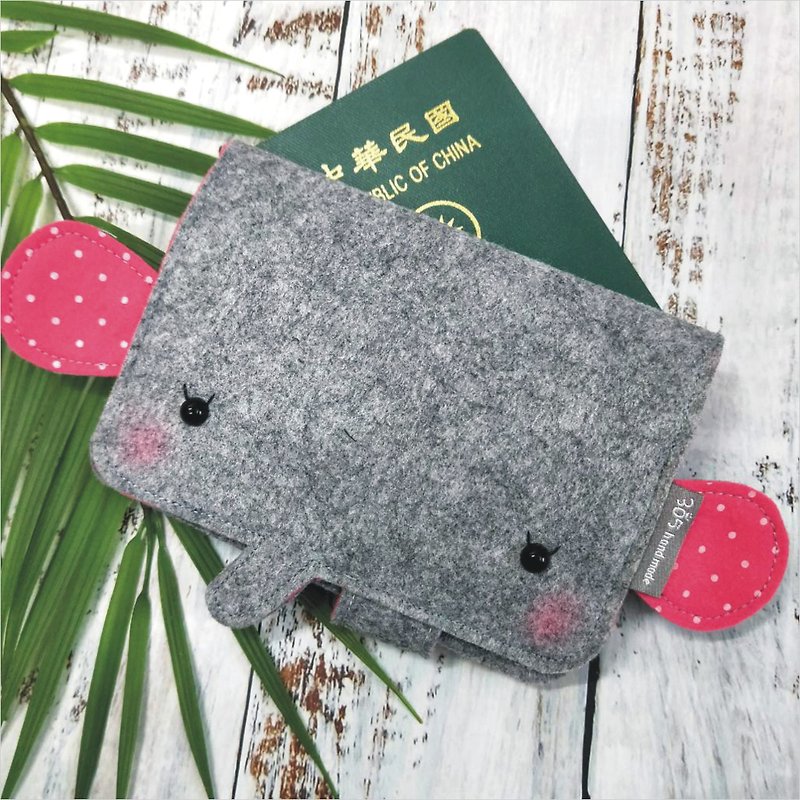 Balloon-Elephant Passport Set (Pink Dot) - Passport Holders & Cases - Other Materials 