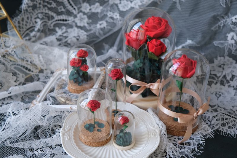 紫式- 細工花 紅色玫瑰合集 - - 擺飾/家飾品 - 棉．麻 