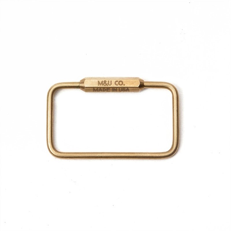 美國 M&U 手工方形黃銅鑰匙圈 - 鑰匙圈/鎖匙扣 - 其他金屬 