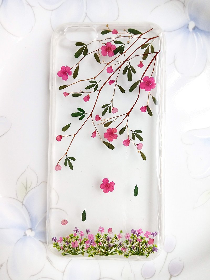 Handmade phone case, pRessed flowers phone case, iPhone 6, iPhone 6S, On Sale - Phone Cases - Plastic Pink