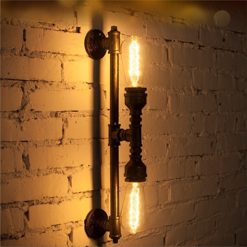工業風復古水管壁燈創意裝飾壁燈 - 燈具/燈飾 - 其他金屬 咖啡色