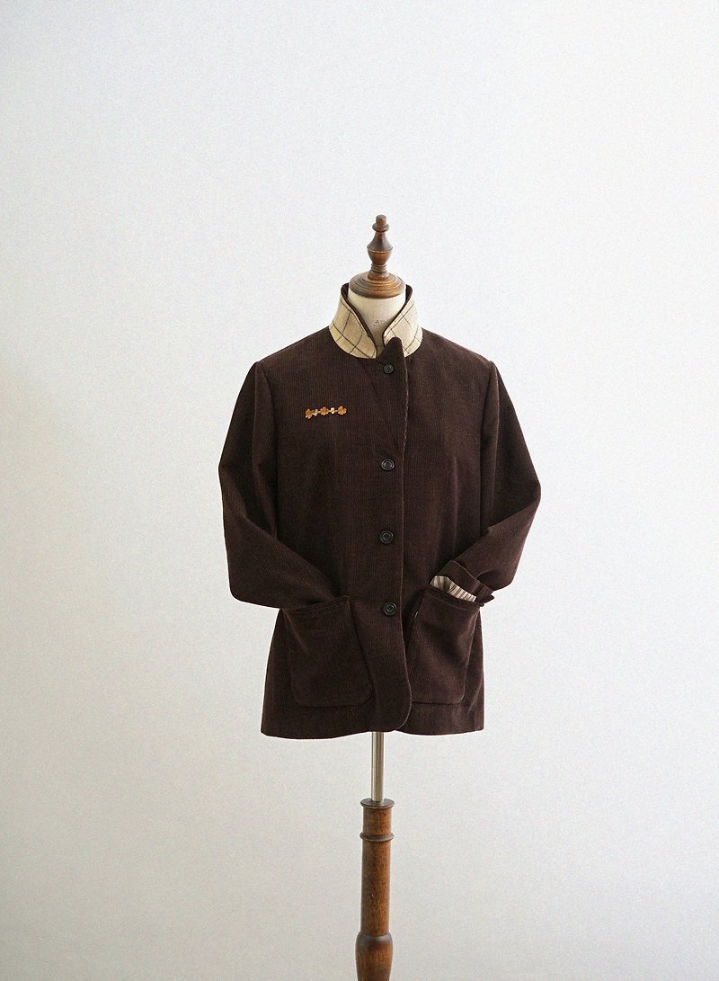 100% Wool Corduroy Blazer - Women's Blazers & Trench Coats - Wool Brown