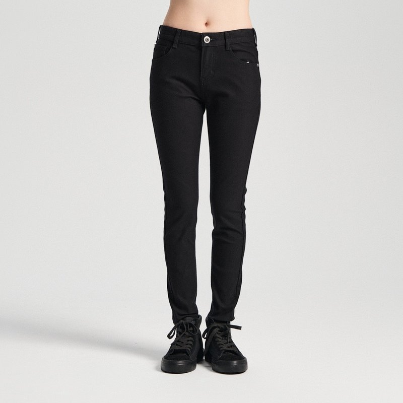 EDWIN Jiaji Super Stretch Mid-waist Narrow Straight Jeans - Women's (Black) - กางเกงขายาว - ผ้าฝ้าย/ผ้าลินิน สีดำ