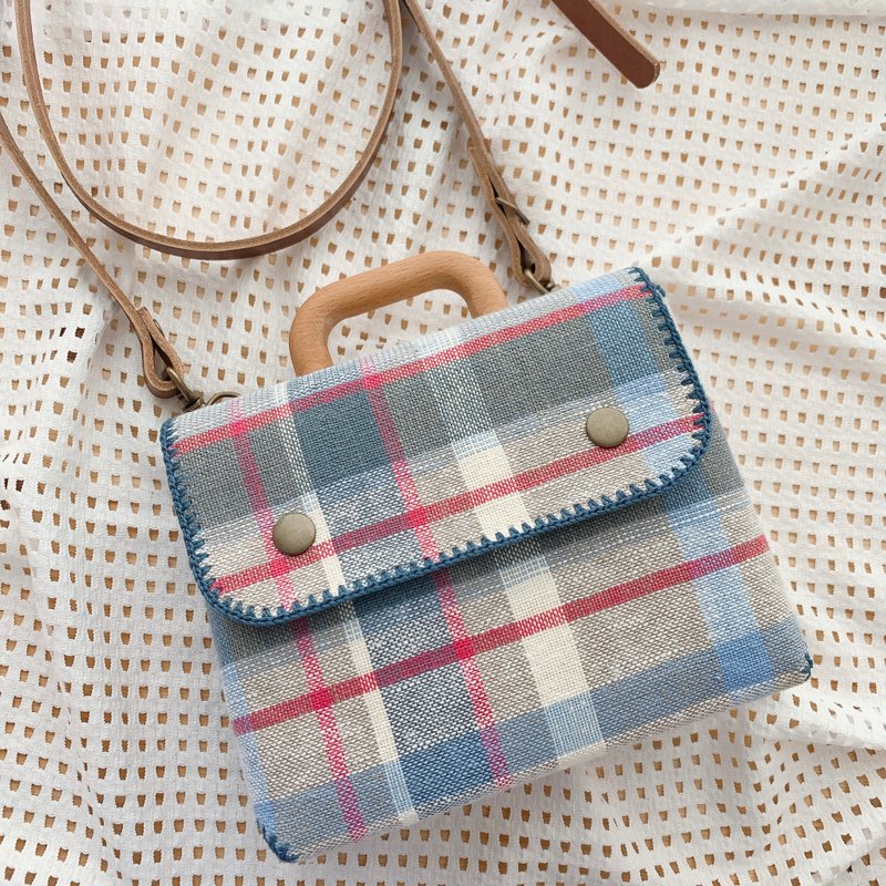 Two Button Cloud Check Bag - 手提包/手提袋 - 其他材質 