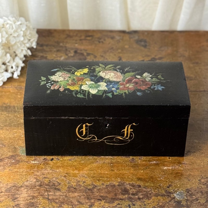 50597- 典雅法國古董木質茶盒 - 居家收納/收納盒/儲物盒 - 其他材質 