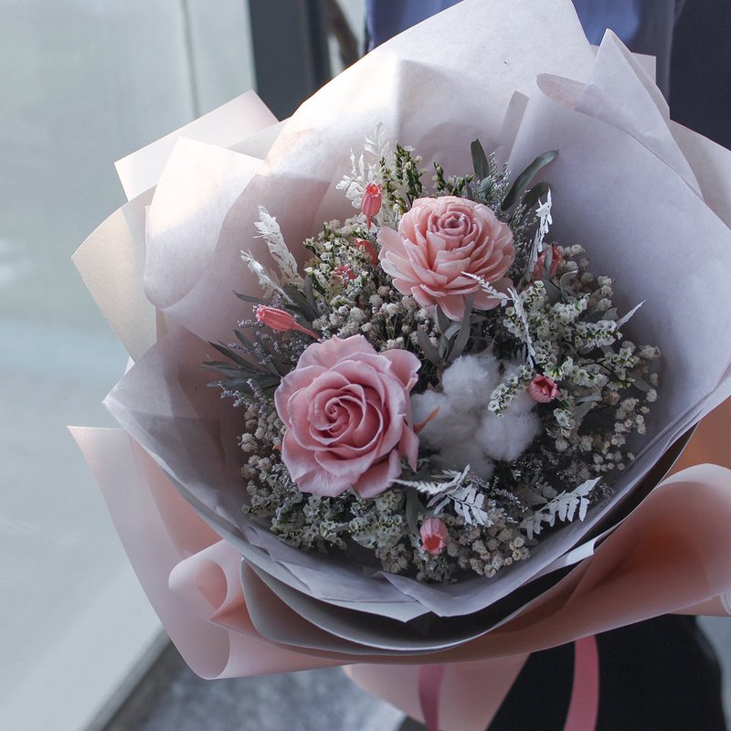 客製花束 生日花束 乾燥花 永生玫瑰花花束 告白求婚花束 - 乾燥花/永生花 - 植物．花 多色