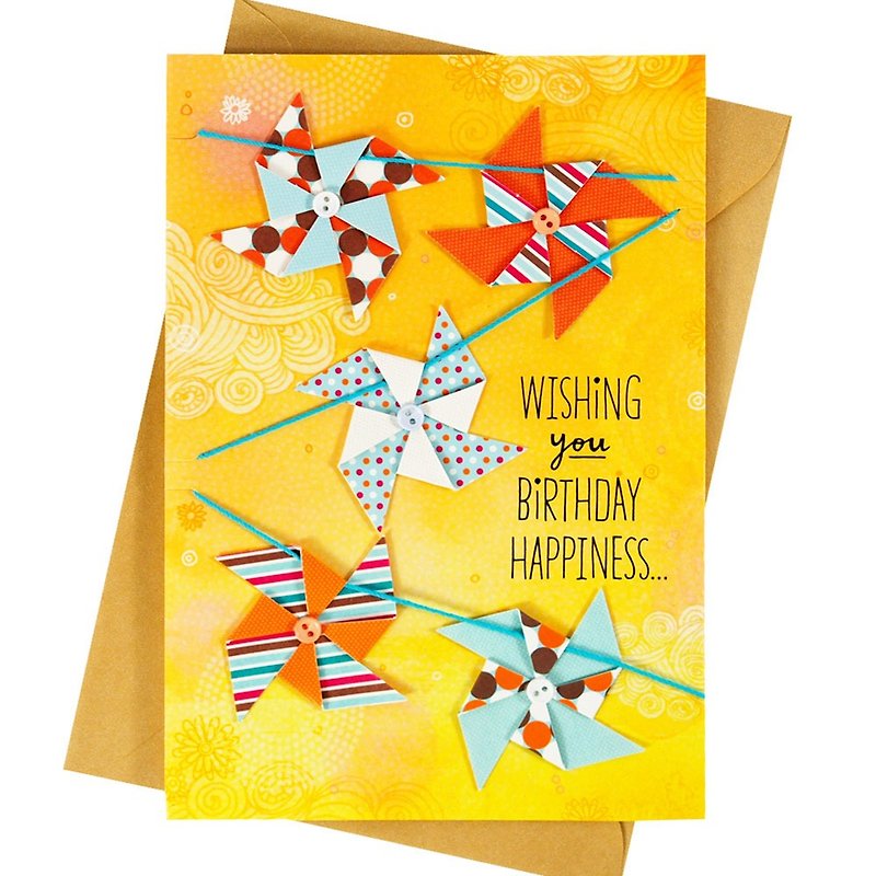 Keep smiling for the whole year [Hallmark - Creative Handmade Card Birthday Blessing] - การ์ด/โปสการ์ด - กระดาษ สีส้ม