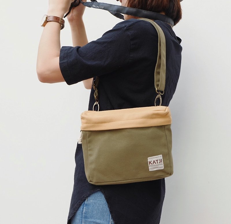 PiP BAG ( Traveller Bag ) : Green x Honey - Messenger Bags & Sling Bags - Other Materials Green