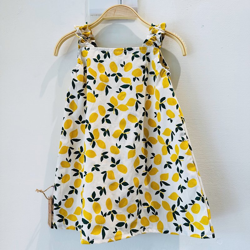 Ready in stock - vest dress lemon/can be worn as a top when you grow up/ - กระโปรง - ผ้าฝ้าย/ผ้าลินิน 