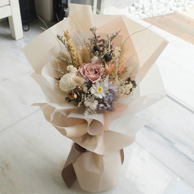 Graduation bouquet, sweet chestnut powder, French pastoral style, immortal bouquet, dry bouquet - Dried Flowers & Bouquets - Plants & Flowers Khaki