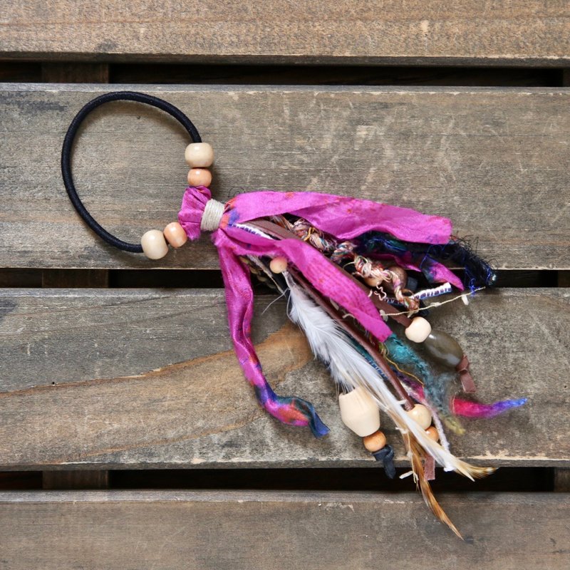 Feather hair tie - Hair Accessories - Cotton & Hemp Multicolor