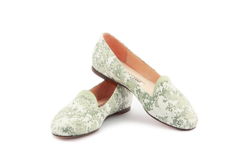 T FOR KENT EASY ON (Digital Camouflage) - รองเท้าลำลองผู้หญิง - หนังแท้ สีเขียว