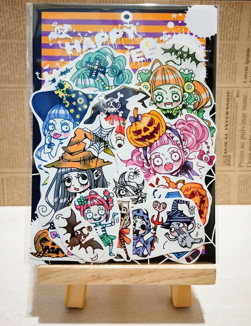 Halloween little witch - sticker group - สติกเกอร์ - กระดาษ สีม่วง