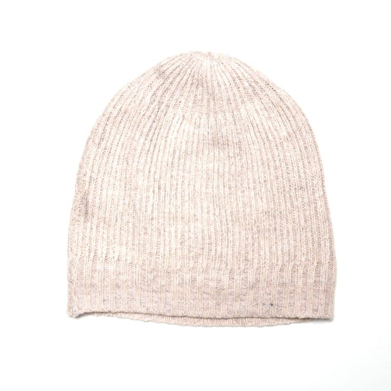 Off-white pure cashmere 100% reflexed melon cap pure wool hat | minimalist style | Christmas gift exchange - Hats & Caps - Wool White