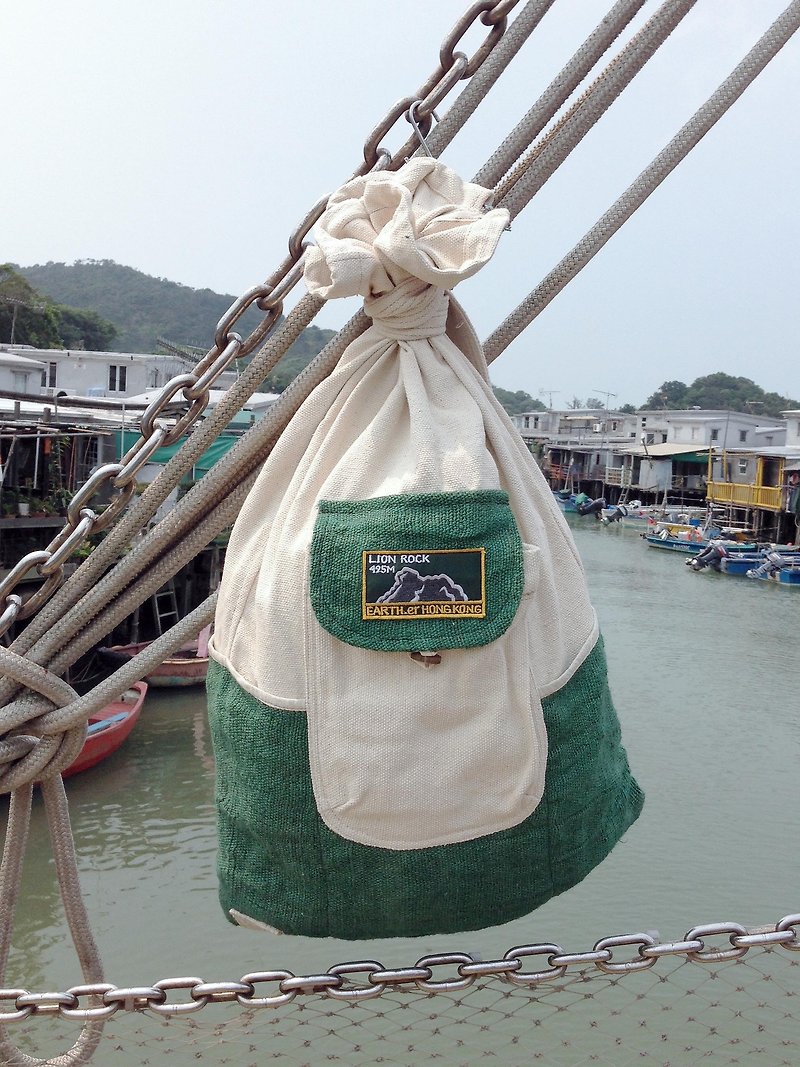 EARTH.er │ Azabu Soviet beam port package limited edition (green) ● Hemp Soviet Backpack Limited Edition (Green) │ :: :: Hong Kong original design brand - Drawstring Bags - Cotton & Hemp Green