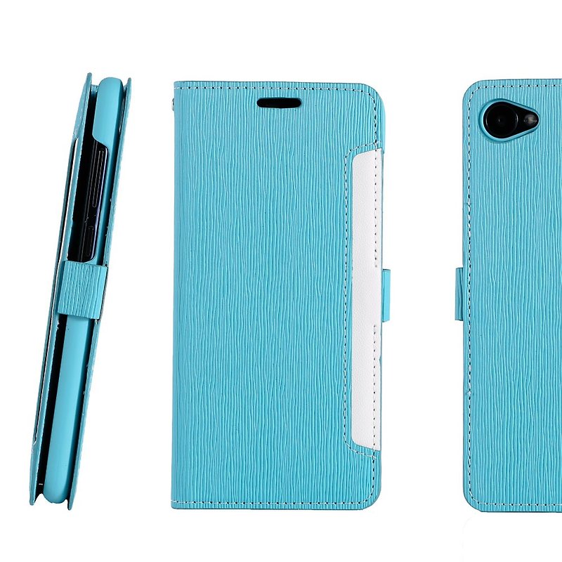 CASE SHOP HTC Desire 12 Front Retractable Side Leather Case - Blue Green (4716779659559) - Phone Cases - Faux Leather Blue