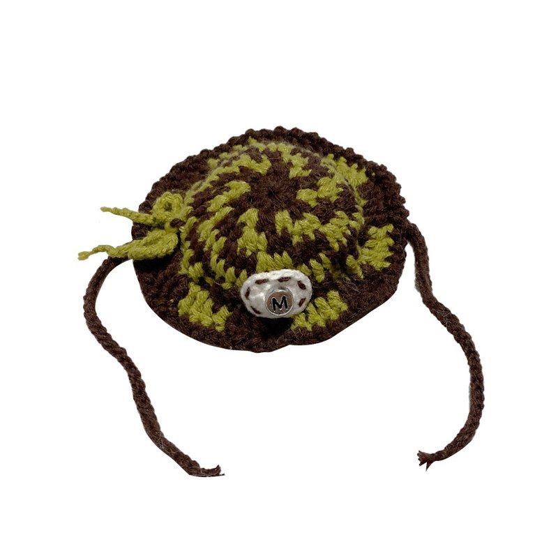 Single item, Olive Green Brown hat : 10cm doll-only - 公仔/玩偶 - 其他材質 咖啡色