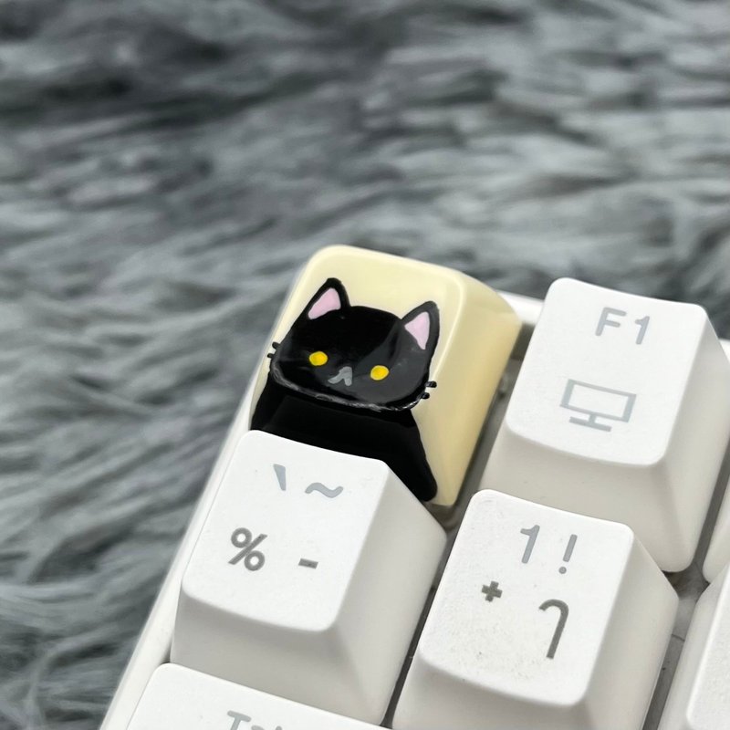 XDA keycap black cat (yellow eyes)-yellow - 電腦配件 - 塑膠 黃色