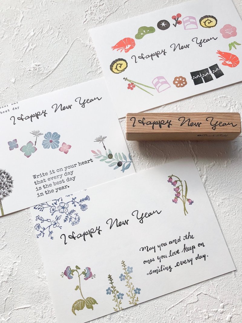 手書きHappy New Year【細字】スタンプ - 印章/印台 - 其他材質 