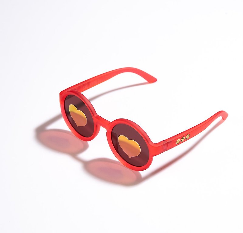 Smiley World Round Kids Sunglasses (6+ yrs) - Red / Heart - Baby Accessories - Other Materials Red